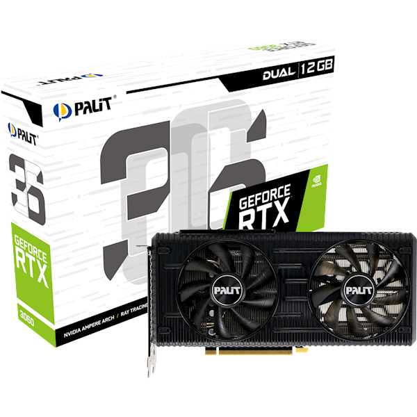 ვიდეო დაფა Palit NE63060019K9-190AD RTX3060 DUAL 12GB, GDDR6 192bit 3-DP HDMI