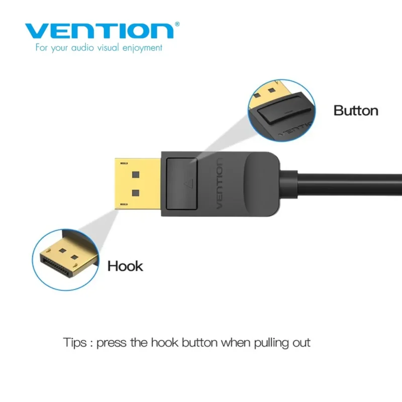 კაბელი (HDMI Male To Display Port 3m) VENTION HADBH DP to HDMI cable 2M Black