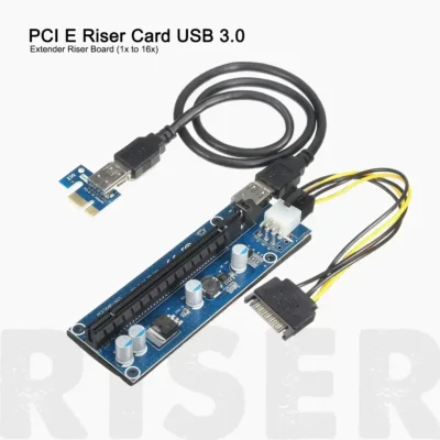 PCI-E PCI Express Riser 1X to 16X USB3.0 converter card 6pin version 006C