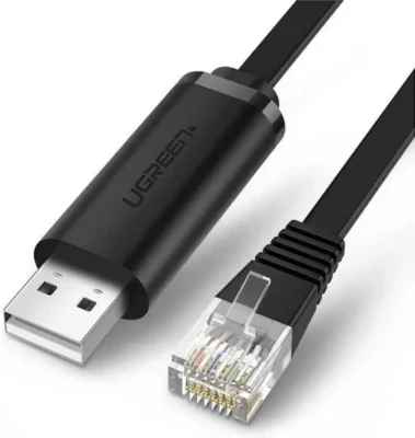 კონსოლის კაბელი FTDI - RJ45 USB LAN კაბელი UGREEN CM204 (50773) USB to RJ45 Console RS232 Cable Serial Adapter for Router 1.5m USB RJ 45 8P8C