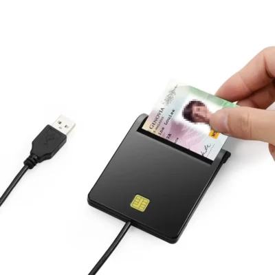 პირადობის წამკითხავი ტელ. TBD0602067801A Rocketek CSCR3 Smart CAC Card Reader Type-c Bank Tax Declaration SIM Card/IC Card ID Card Reader(Black)