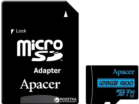 ფლეშ მეხსიერების ბარათი (Micro Sd) AP128GMCSX10U7-R microSDXC UHS-I U3 V30 R100 128GB w/ 1 Adapter RP