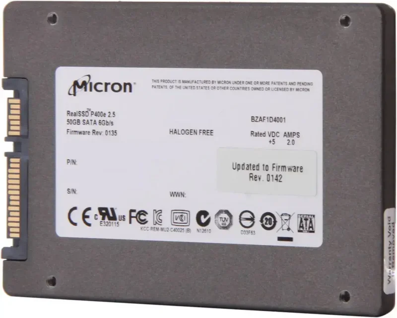 Micron RealSSD P400e MTFDDAK050MAR-1J1AA 2.5" 50GB SATA III MLC
