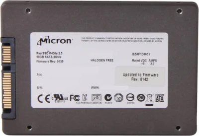 Micron RealSSD P400e MTFDDAK050MAR-1J1AA 2.5" 50GB SATA III MLC