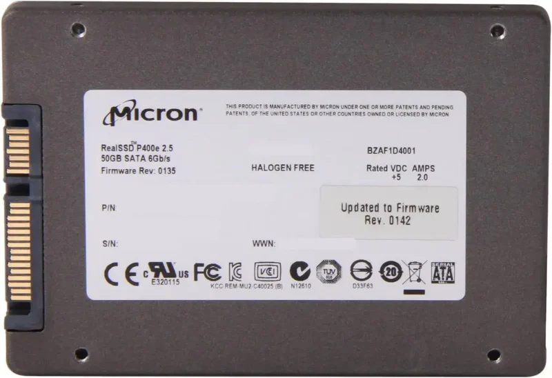 Micron RealSSD P400e MTFDDAK050MAR-1J1AA 2.5" 50GB SATA III MLC