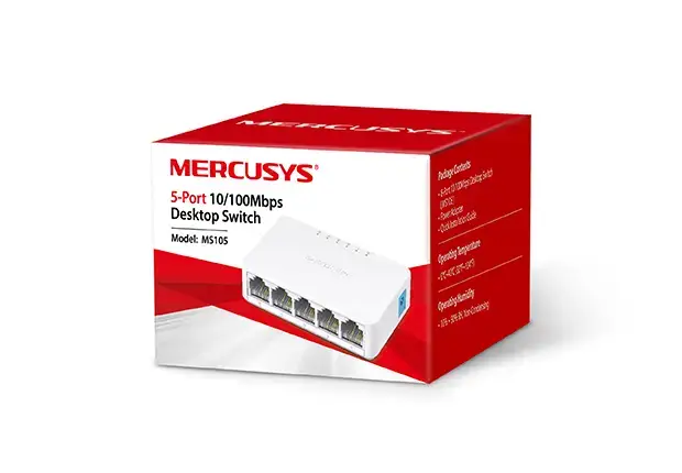 სვიჩი MS105, MERCUSYS 5-Port 10/100Mbps Desktop Switch