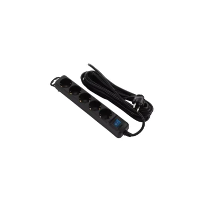 ელექტრო დამაგრძელებელი Power strip 2E 5XSchuko with switch, 3G*1.5mm2, 3m, black