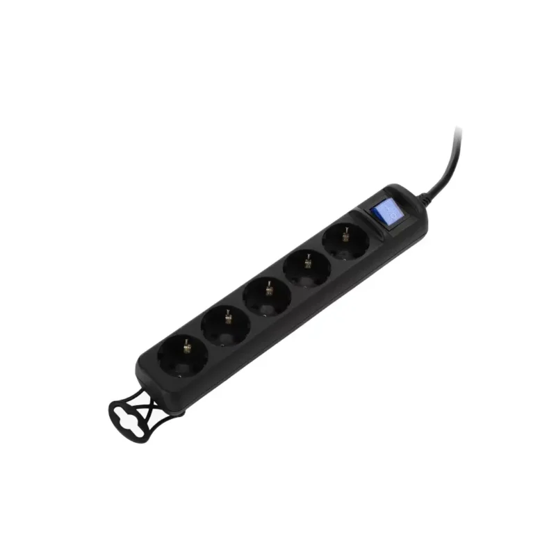ელექტრო დამაგრძელებელი Power strip 2E 5XSchuko with switch, 3G*1.5mm2, 3m, black