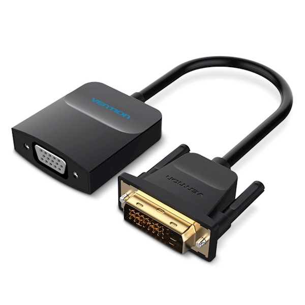 ადაპტერი VENTION EBBBB DVI to VGA Converter 0.15M Black Metal Type