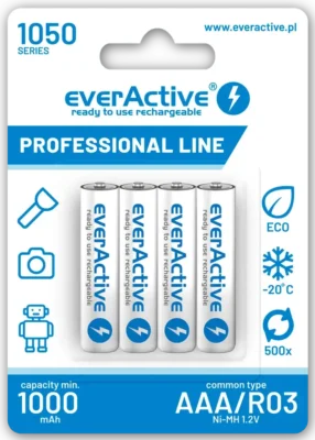 ელემენტი AAA აკუმულატორი - EverActive - NI-MH AAA 1.2V - Profesional Line - 1050 mAh - 1ც