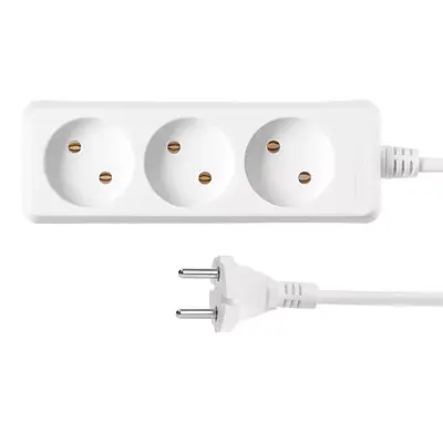 დენის დამაგრძელებელი 2E power strip 3XCEE7/17, 2G*1.0mm2, 1.8m, white
