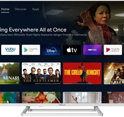 TV Tesla 43E635SUS 43” (109cm), White/ frameless, 3840x2160 (UHD), DVB-T/T2/C/S/S2, Android 11