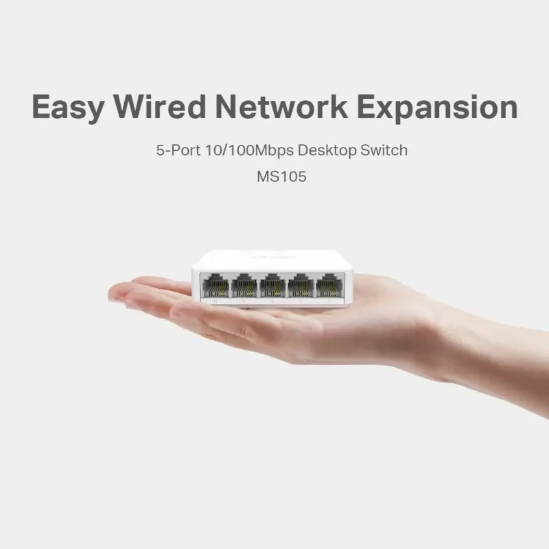 სვიჩი MS105, MERCUSYS 5-Port 10/100Mbps Desktop Switch