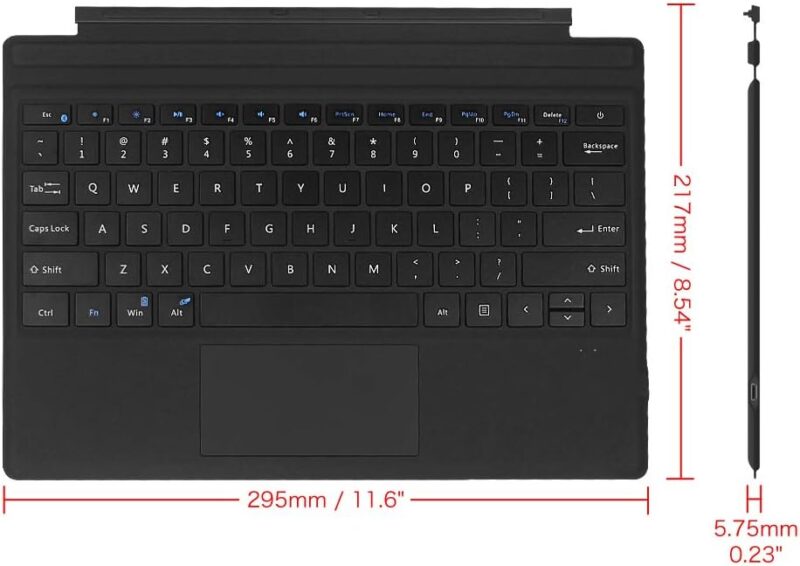 Fintie Microsoft Surface Pro 2017 / Pro 4 / Pro 3 Type Cover, Ultra-Slim Portable Wireless Bluetooth Keyboard with Two-Button