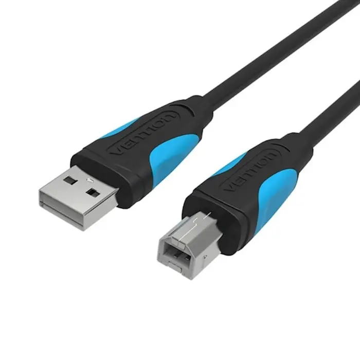 USB კაბელი 8.0მ Vention Model/Item-NO: USB2.0 A Male to B Male Print Cable with 2*Ferrite Core 8M Black