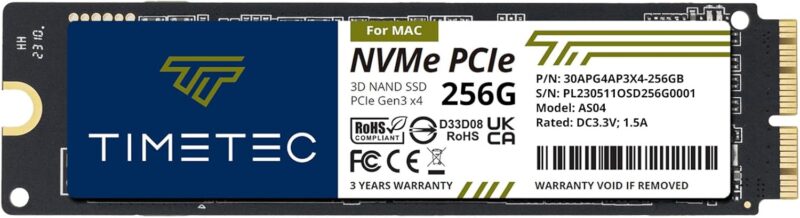 "NVMe M.2 SSD 256GB for Mac series (Packed in antistatic bag)" Mac-256