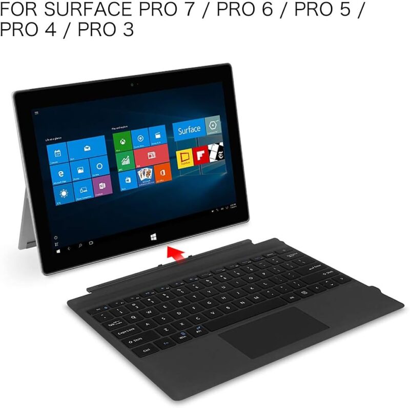 Fintie Microsoft Surface Pro 2017 / Pro 4 / Pro 3 Type Cover, Ultra-Slim Portable Wireless Bluetooth Keyboard with Two-Button