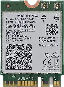 ქსელის ადაპტერი m2 9260NGW WiFi Card,Dual Band Wireless- 9260AC AC 9260 NGFF WiFi Card M.2 NGFF 2.4/5GHz(160Mhz) Bluetooth 5.0 Wireless WiFi Card 1.73Gbps Gigabit