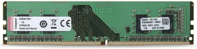 --ოპ. მეხსიერება - Kingston PC DDR4 4GB 1.2 V 2400MHZ - KVR24N17S6/4