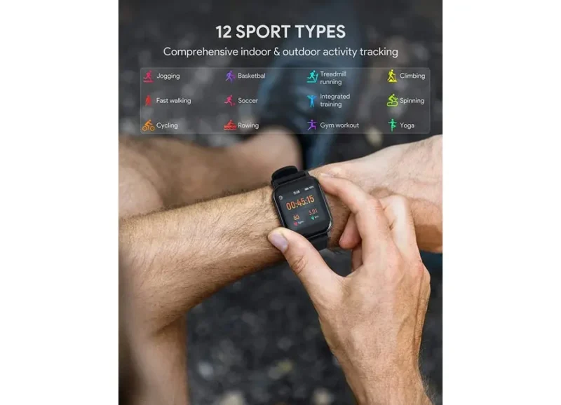 სმარტ საათ AUKEY LS02 Smartwatch Fitness Tracker 12 Activity Modes IPX6 Waterproof Black
