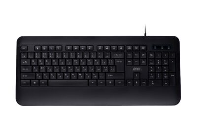 2E Keyboard membrane KS109 104key, USB-A, EN/UK/RU, black