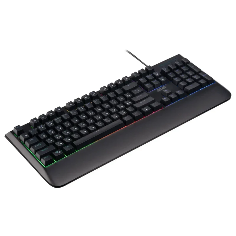 2E GAMING Membrane keyboard KG325 104key, USB-A, EN/UA/RU, LED, black