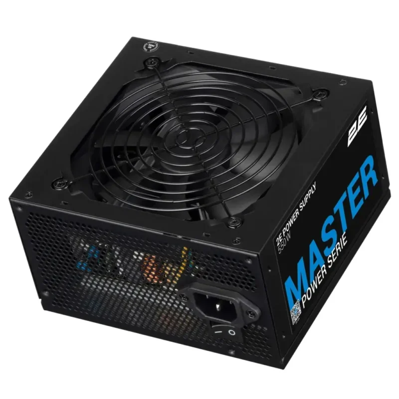 კვების ბლოკი 2E PSU Master Power (550W), >80%, 80+ White, 120mm, 1xMB 24pin(20+4), 1xCPU 8pin(4+4), 3xMolex, 5xSATA, 2xPCIe 8pin(6+2)
