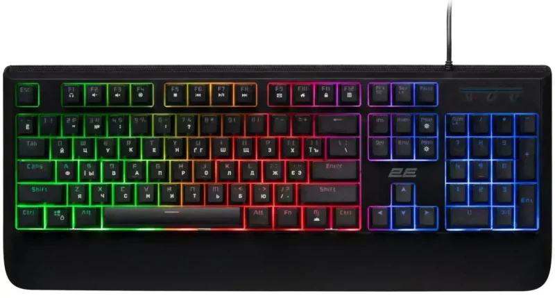 2E GAMING Membrane keyboard KG325 104key, USB-A, EN/UA/RU, LED, black
