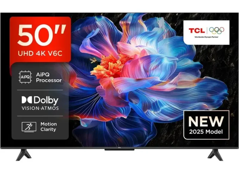 ტელევიზორი TV/ LED/ TCL/ TV 50"(127cm)/ 50V6C 4K Google TV HDR10 WiFi5 BT5.2 Dolby Audio 10W 200X200