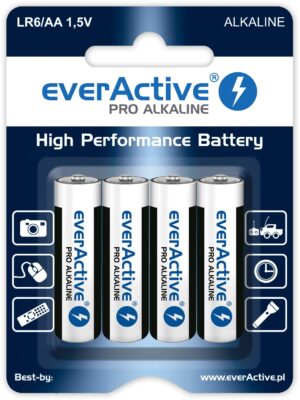 ელემენტი AA ტიპის Everactive LR6 4BL pro alkaline 3000mah