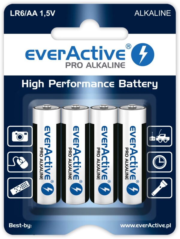 ელემენტი AA ტიპის Everactive LR6 4BL pro alkaline 3000mah