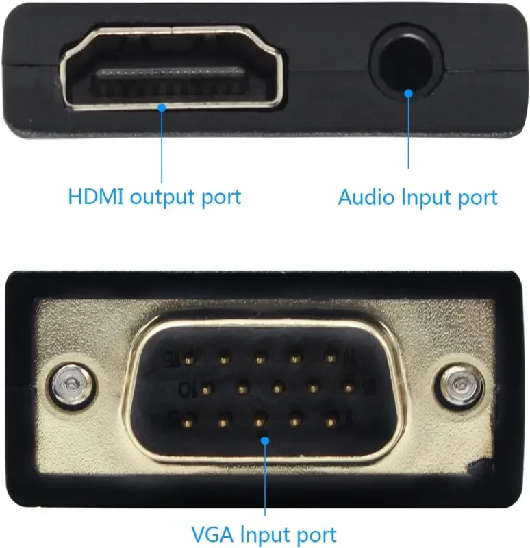 გადამყვანი S-PC-0389W Full HD 1080P HDMI to VGA and Audio Adapter for HDTV / Monitor / Projector(White