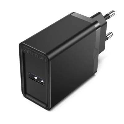 ადაპტერი VENTION FACB0-EU 1-port USB Wall Charger(22.5W) EU-Plug Black