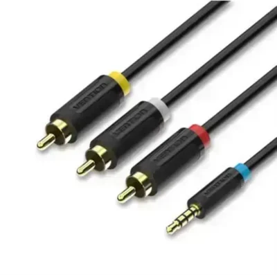 VENTION BCBBG 3.5mm Male to 3RCA Male AV Cable 1.5M Black