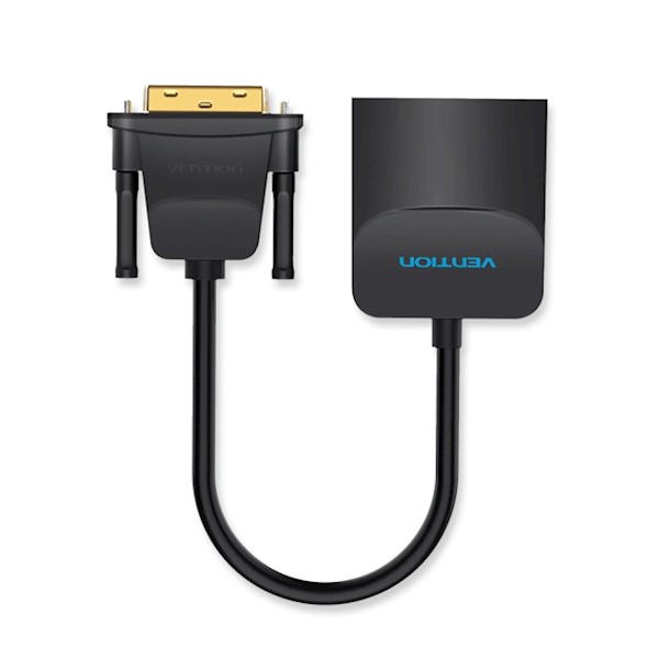 ადაპტერი VENTION EBBBB DVI to VGA Converter 0.15M Black Metal Type