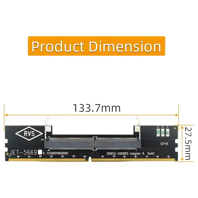 გადამყვანი Memory Converter so DDR5 to DDR5 U-DIMM Desktop DIMM Riser Card Expansion Adapter for PC