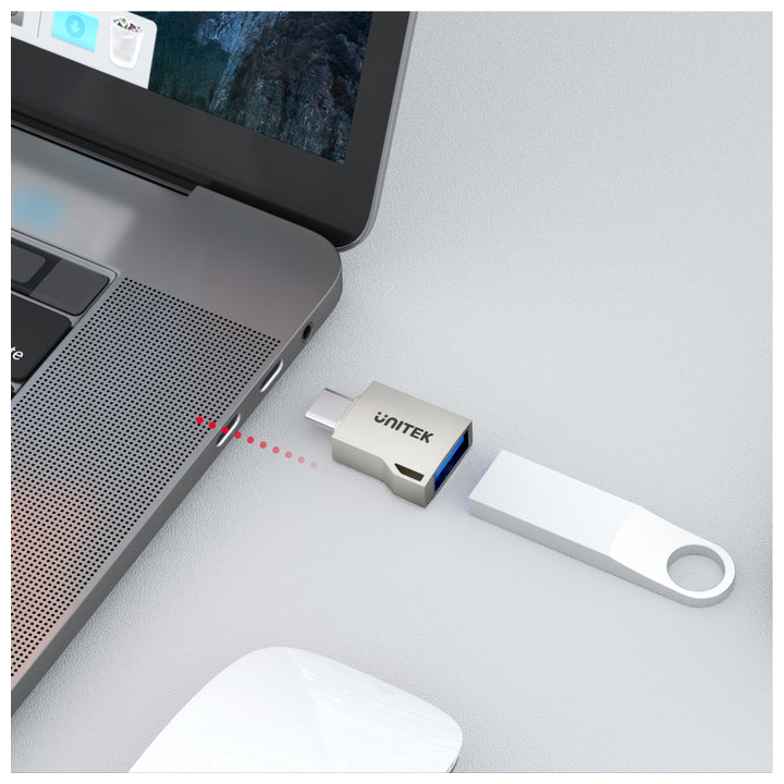 გადამყვანი A1025GNI,UNITEK USB-C 5Gbps Male To USB-A Female Adapter, Silver