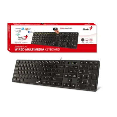 კლავიატურა SlimStar 126, Genius, Slim Keyboard, RU, USB Black