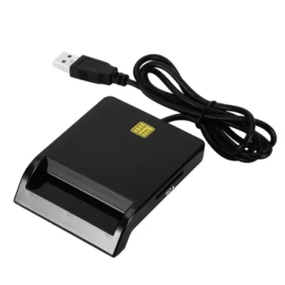 ბარათების პირადობის წამკითხავი PC2024B Rcoketek CR301 Smart CAC Card Reader USB 2.0 Bank Card SIM Card Tax Reader (Black)