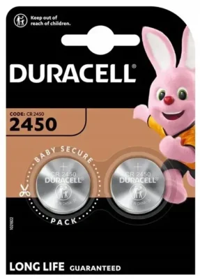 ქოინ ელემენტი ცალი CR2450 2BL DURACELL 3V DL2450