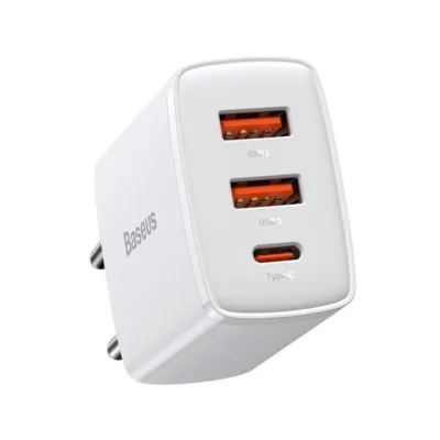 Usb სატენი ბლოკი Baseus 30W 2xUSB 1xUSB-C CCXJ-E02