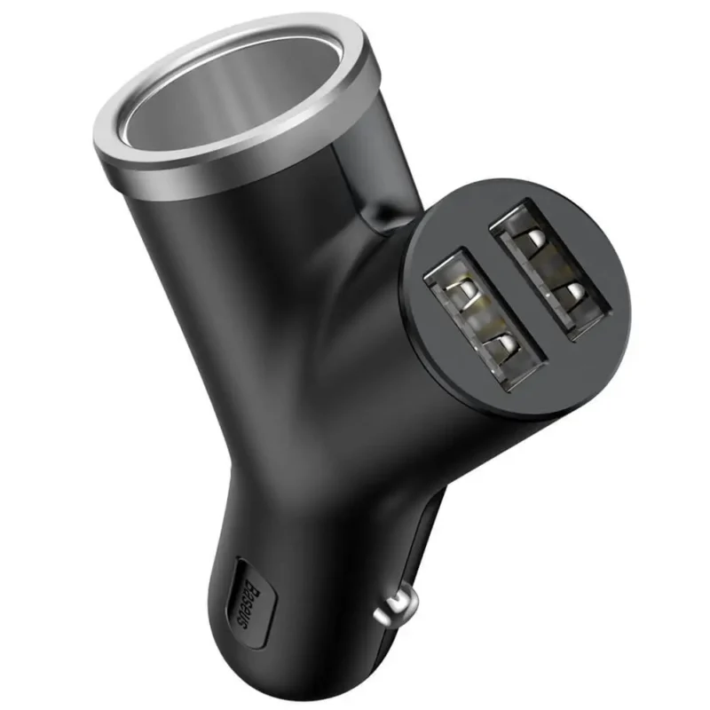 მანქანის სანთებელას გამყოფი Baseus 17W 2xUSB 1xgn zap. CCALL-YX01
