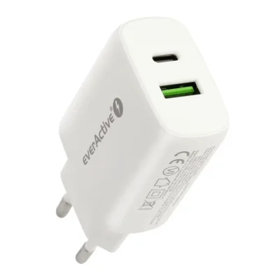 ტელეფონის სატენი ბლოკი ład siec. everActive 25W 1xUSB 1xUSB-C SC-370Q