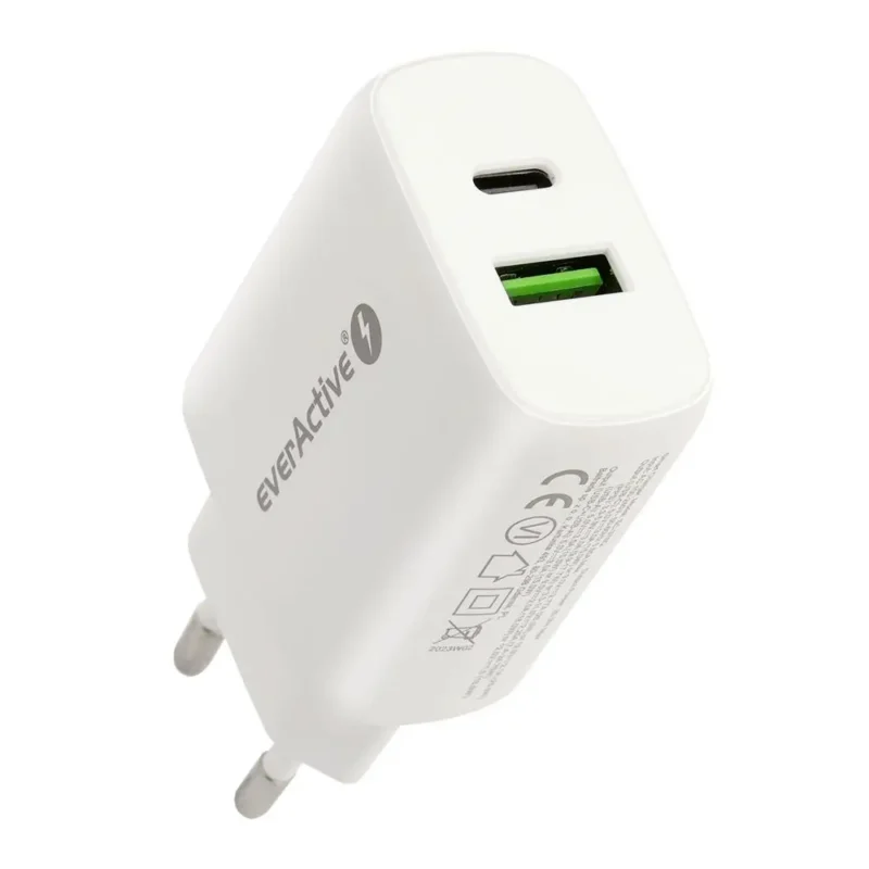 ტელეფონის სატენი ბლოკი ład siec. everActive 25W 1xUSB 1xUSB-C SC-370Q