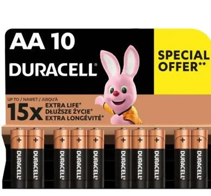 ელემენტი ცალი LR6 AA 10BL DURACELL BASIC MN1500
