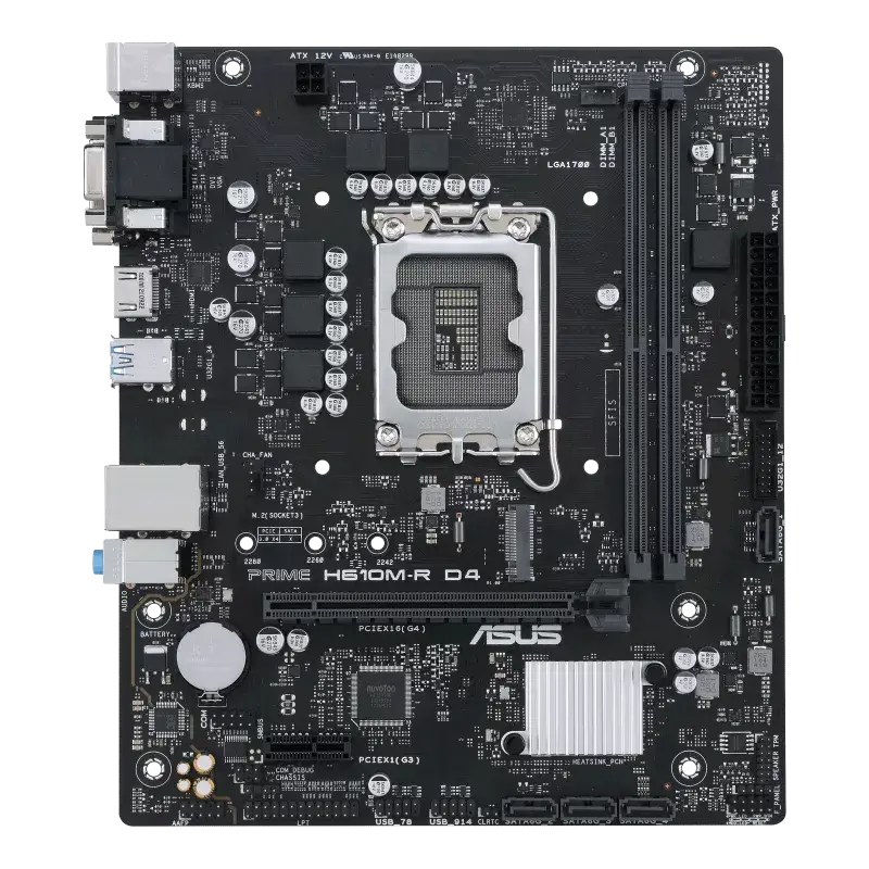 9დედა დაფა: Asus PRIME H610M-R D4-SI 2DDR4 LGA1700 - 90MB1B40-M0ECY0