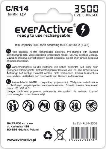 დასამუხტი ელემენტი C R14 AKU 2BL everActive 3500 !silver line