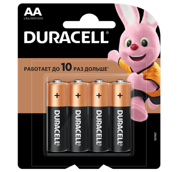 ელემენტი AA (ცალი) Duracell Alkaline 1.5 LR6 4x4