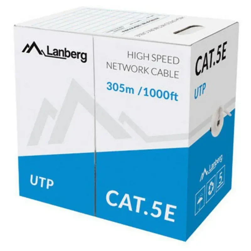 ქსელის კაბელი 305m გრეხილი წყვილი CCA Cat5e UTP 0.5mm±0.008mm 305m