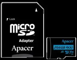 ფლეშ ბარათი AP256GMCSX10U7-R microSDXC UHS-I U3 V30 R100 256GB w/ 1 Adapter RP